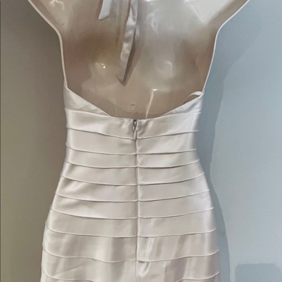 White Satin Halter Dress - Picture 3 of 3